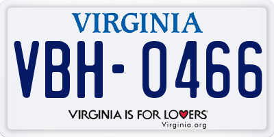 VA license plate VBH0466