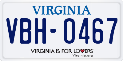 VA license plate VBH0467