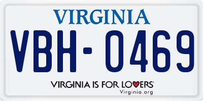 VA license plate VBH0469