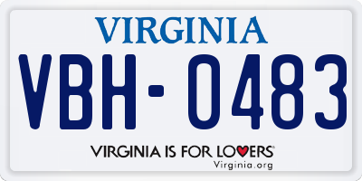 VA license plate VBH0483