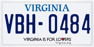VA license plate VBH0484