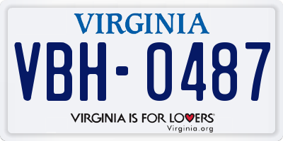 VA license plate VBH0487