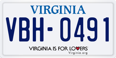 VA license plate VBH0491