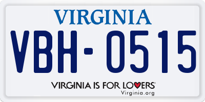 VA license plate VBH0515