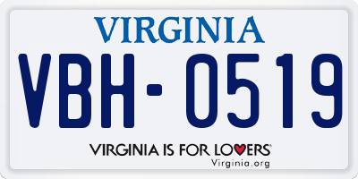 VA license plate VBH0519
