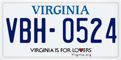 VA license plate VBH0524