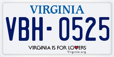 VA license plate VBH0525