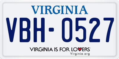 VA license plate VBH0527