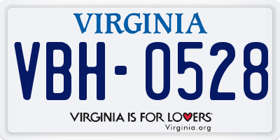 VA license plate VBH0528