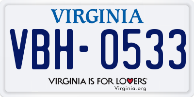 VA license plate VBH0533
