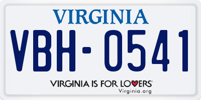 VA license plate VBH0541