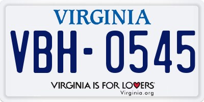 VA license plate VBH0545