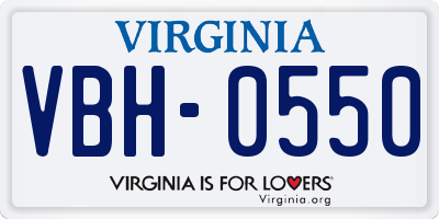 VA license plate VBH0550