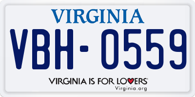 VA license plate VBH0559
