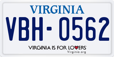 VA license plate VBH0562