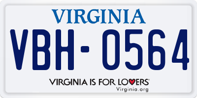 VA license plate VBH0564