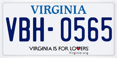 VA license plate VBH0565
