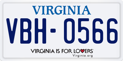 VA license plate VBH0566