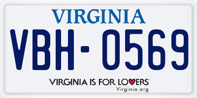 VA license plate VBH0569