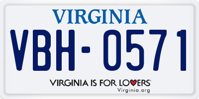 VA license plate VBH0571