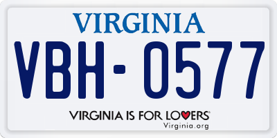 VA license plate VBH0577