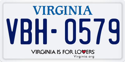 VA license plate VBH0579