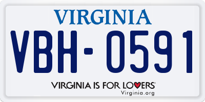 VA license plate VBH0591