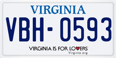 VA license plate VBH0593