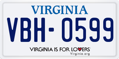 VA license plate VBH0599