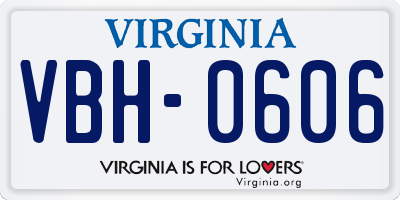 VA license plate VBH0606