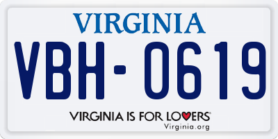 VA license plate VBH0619