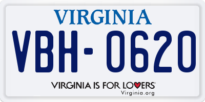 VA license plate VBH0620