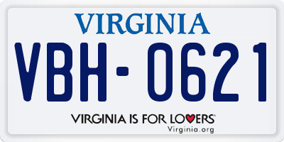 VA license plate VBH0621