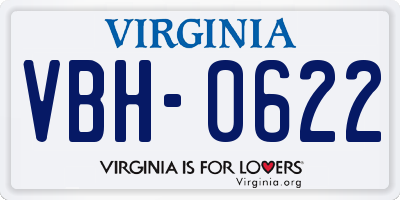VA license plate VBH0622