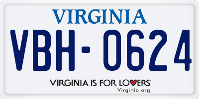 VA license plate VBH0624