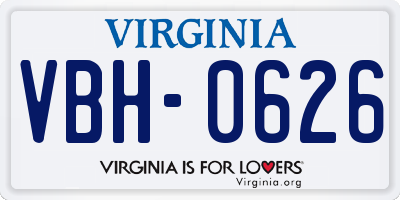 VA license plate VBH0626