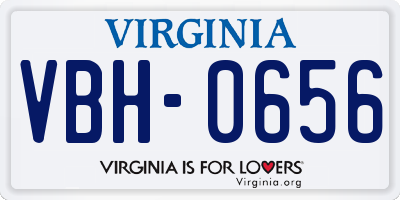 VA license plate VBH0656