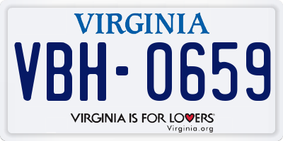 VA license plate VBH0659