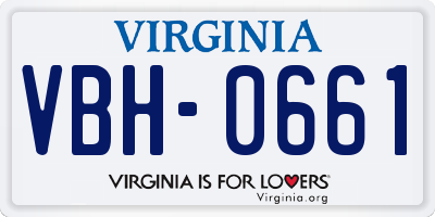 VA license plate VBH0661