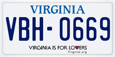 VA license plate VBH0669