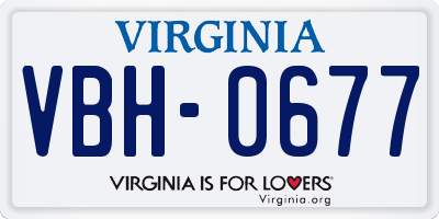 VA license plate VBH0677