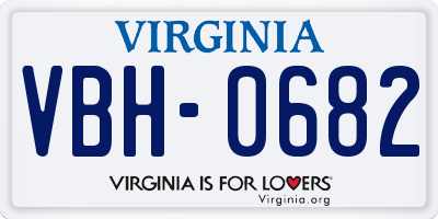 VA license plate VBH0682