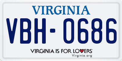 VA license plate VBH0686