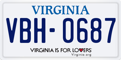 VA license plate VBH0687