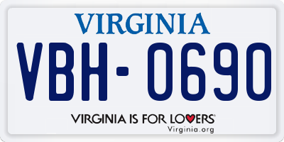 VA license plate VBH0690