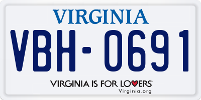 VA license plate VBH0691