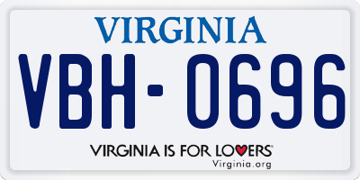 VA license plate VBH0696