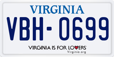 VA license plate VBH0699