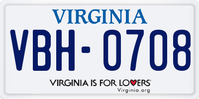 VA license plate VBH0708