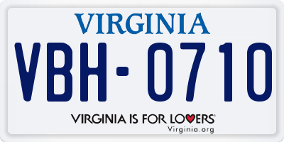VA license plate VBH0710